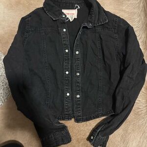 Black Cropped lightweight Jean jacket